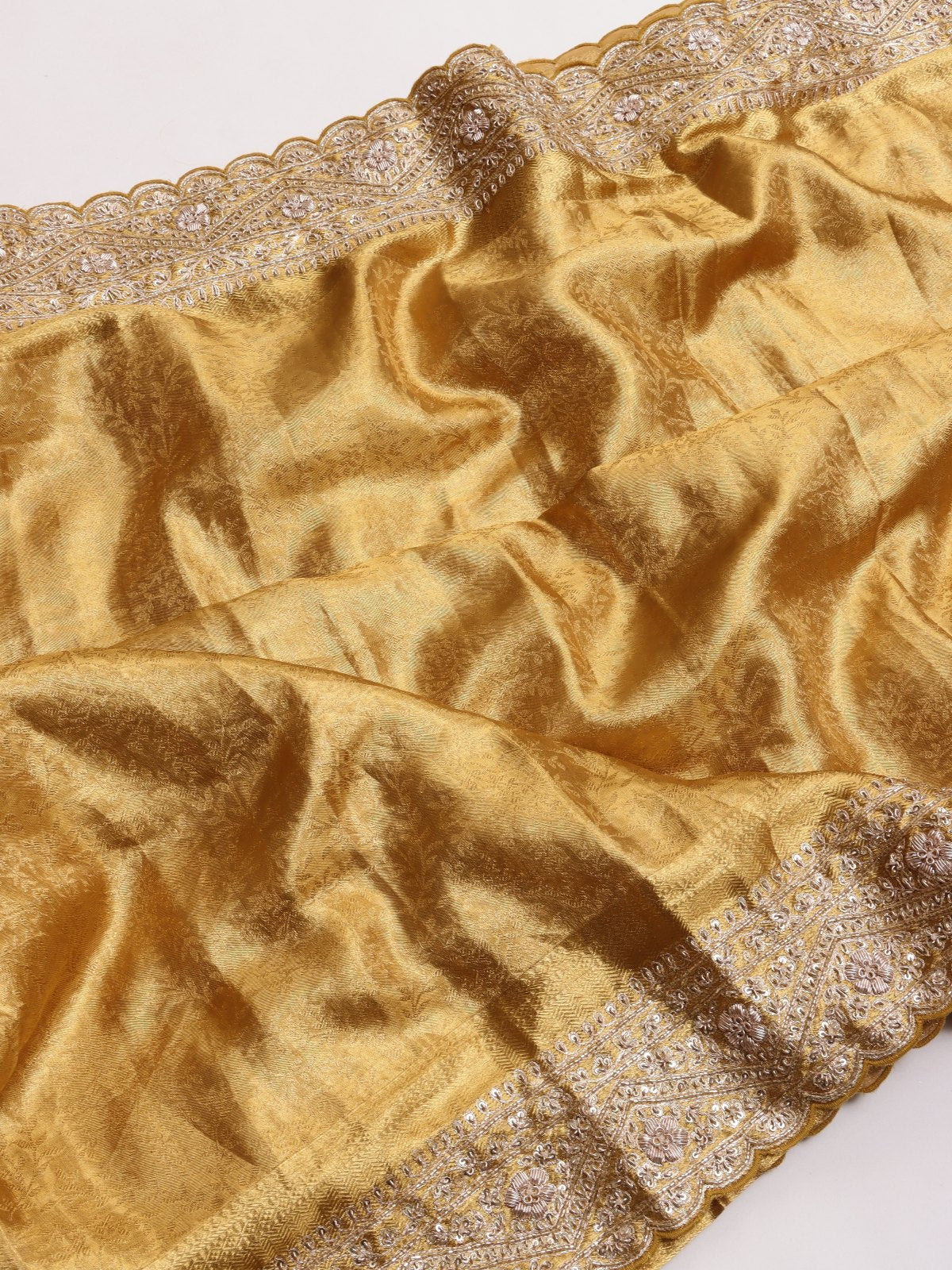Gold Pure Kanchi Tissue Silk Bridal Wear Saree (Swara)