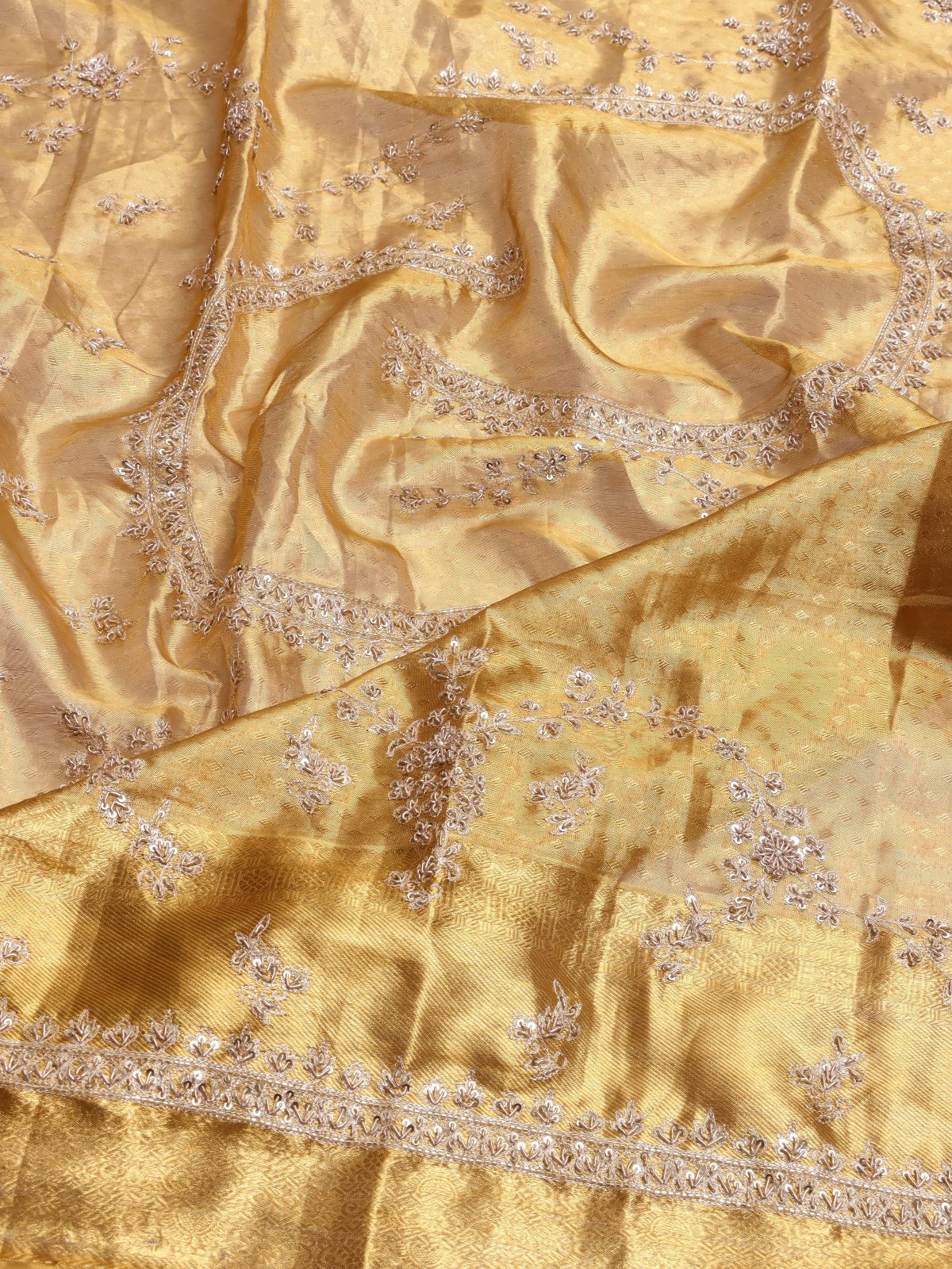 Gold Pure Kanchi Tissue Silk Bridal Wear Saree (Swara)