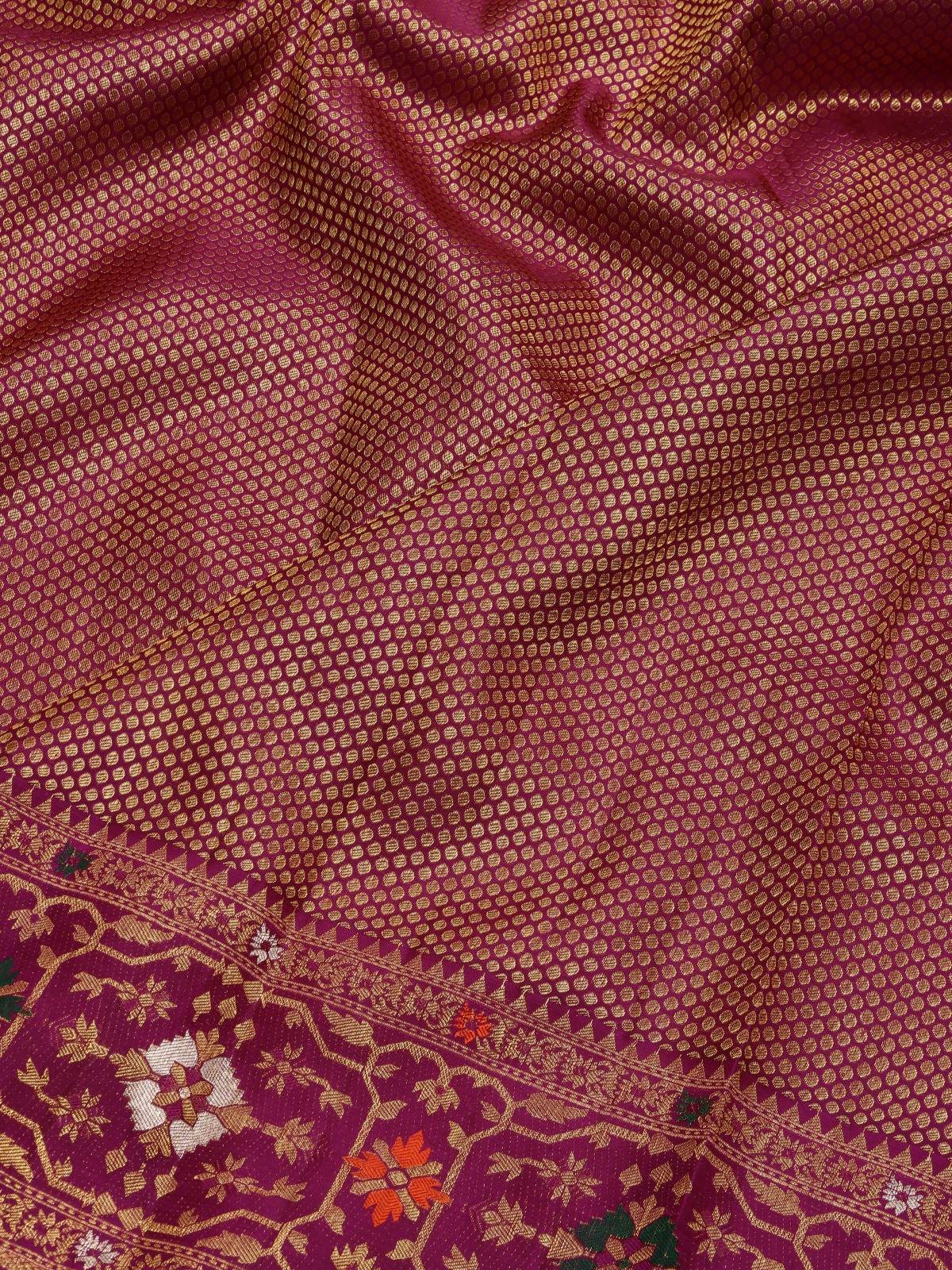 Gold Pure Kanchi Tissue Silk Paithani Border Saree (Swara)