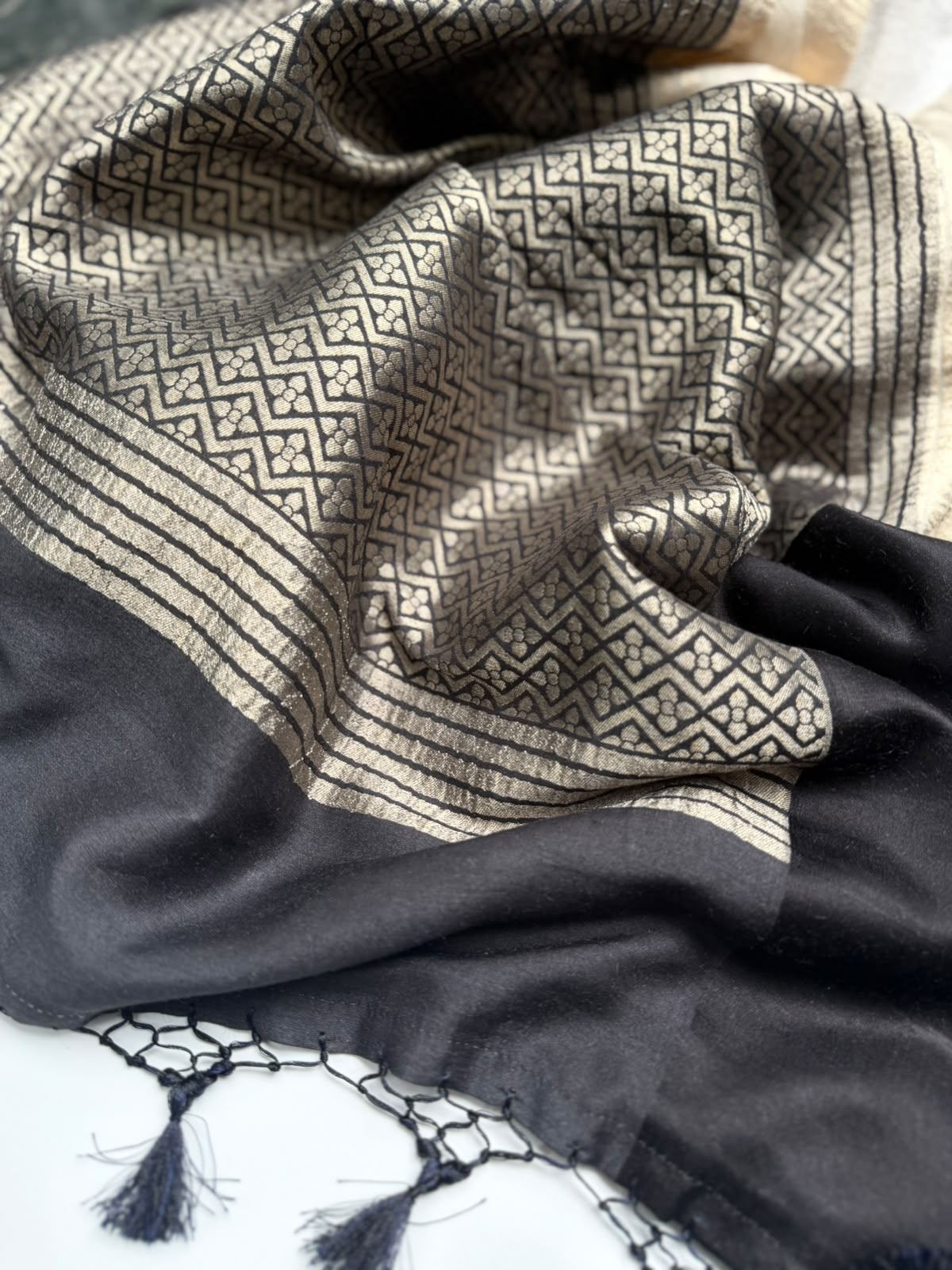Cream Pure Moonga Silk Saree (Swara)