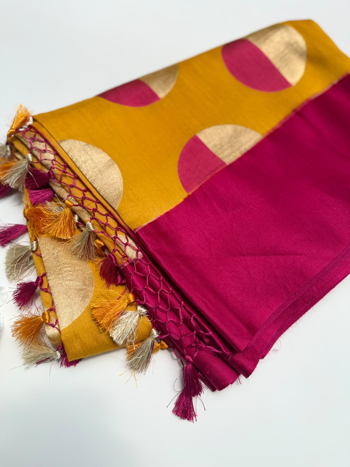 Mustard Pure Moonga Silk Saree (Swara)