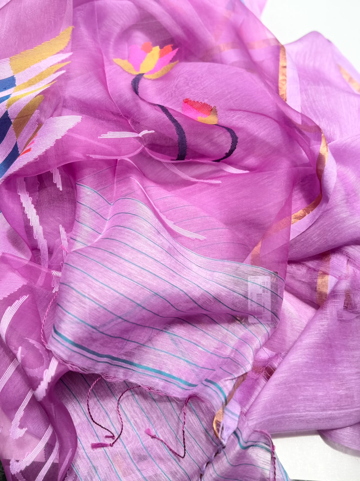Baby Pink Jamdani Tussar Saree (Swara)