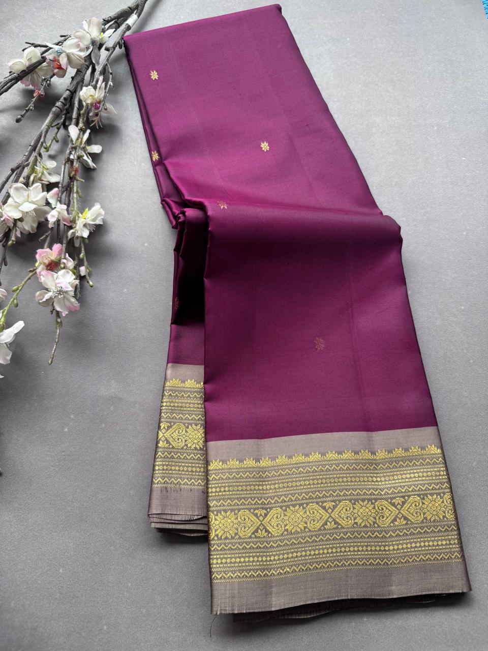 Wine Pure Kanchi Silk Saree 108