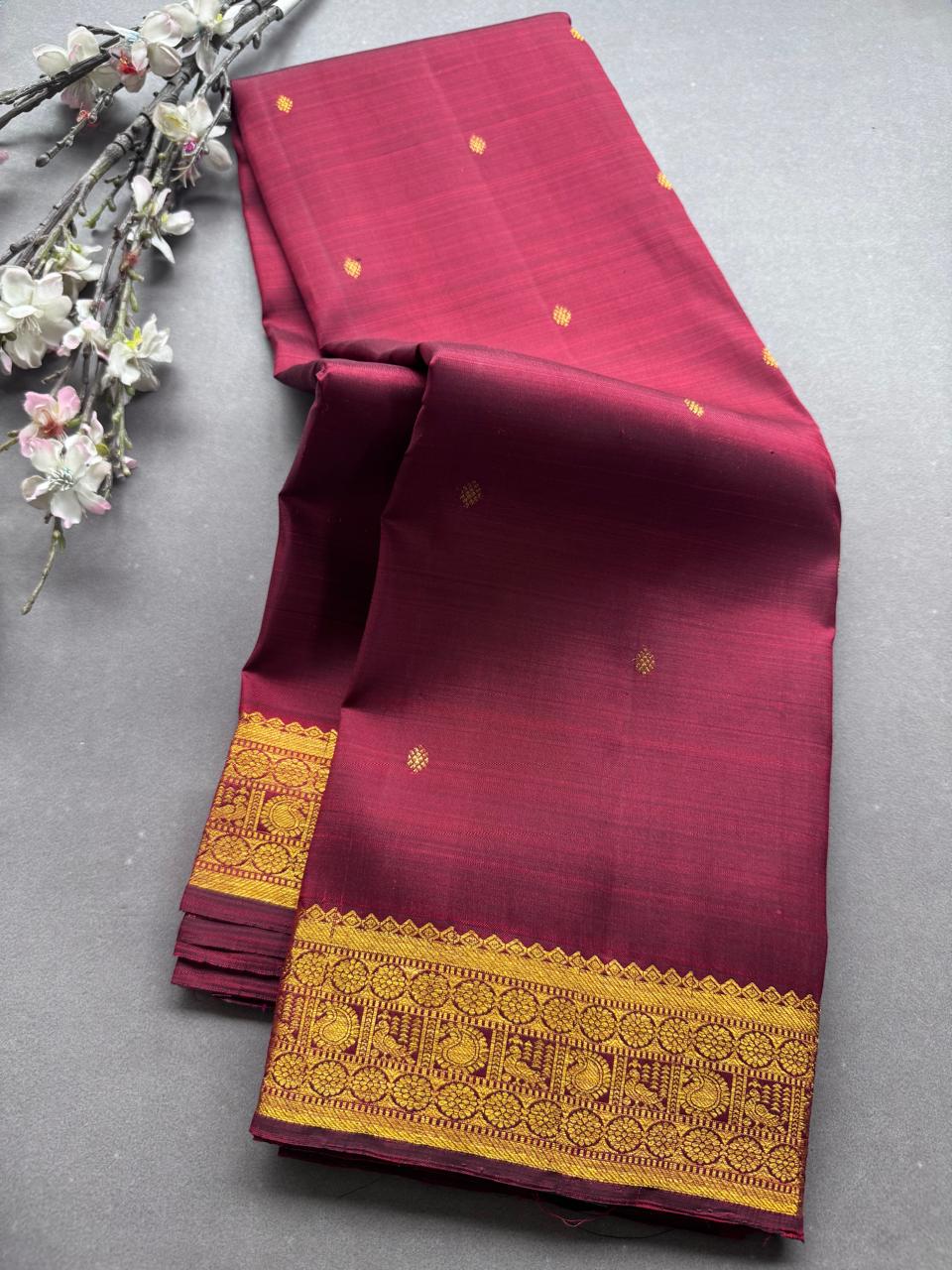 Maroon Pure Kanchi Silk Saree 108