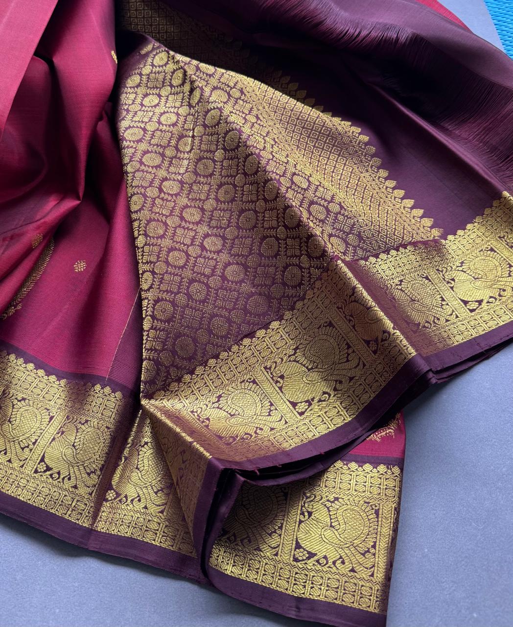 Maroon Pure Kanchi Silk Saree 108