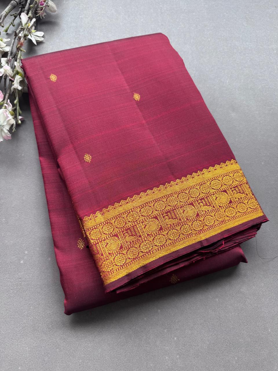 Maroon Pure Kanchi Silk Saree 108