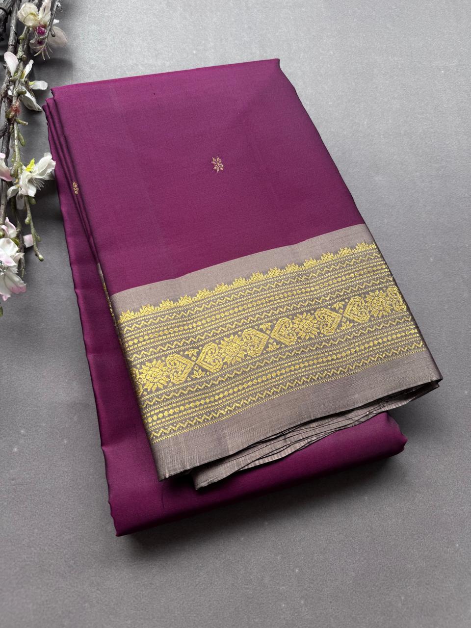 Wine Pure Kanchi Silk Saree 108