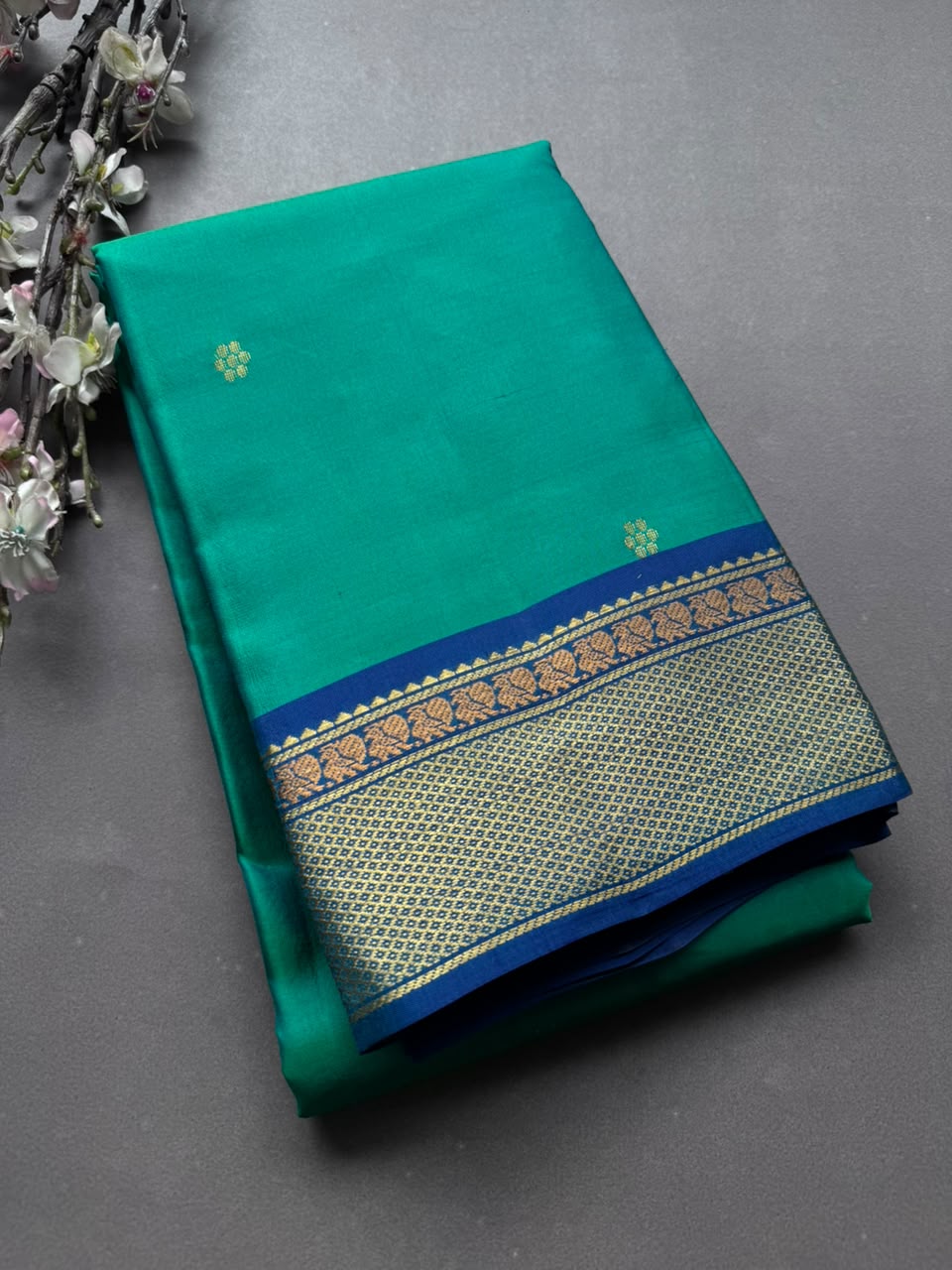 Green Pure Kanchi Silk Saree 108