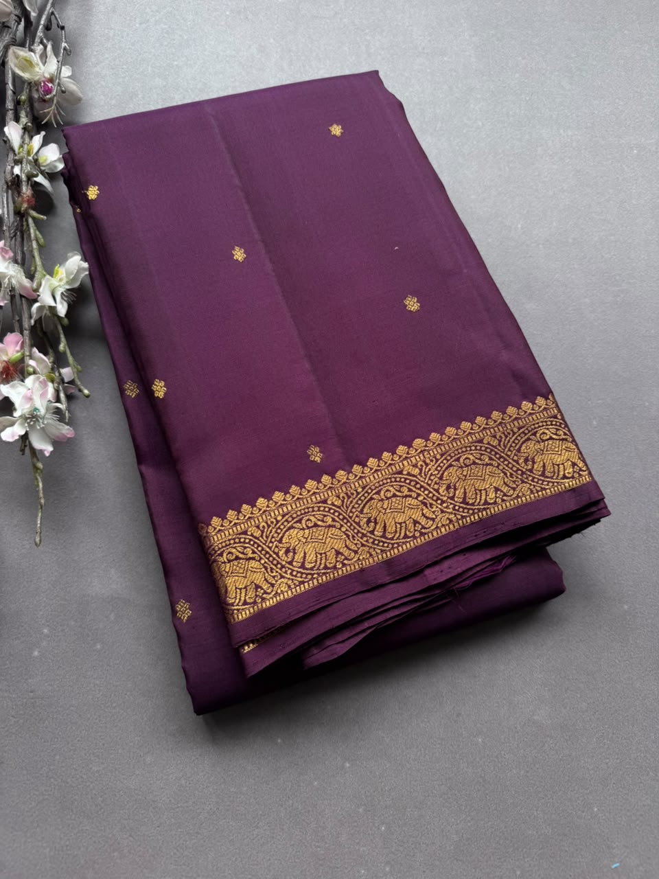 Wine Pure Kanchi Silk Saree 108