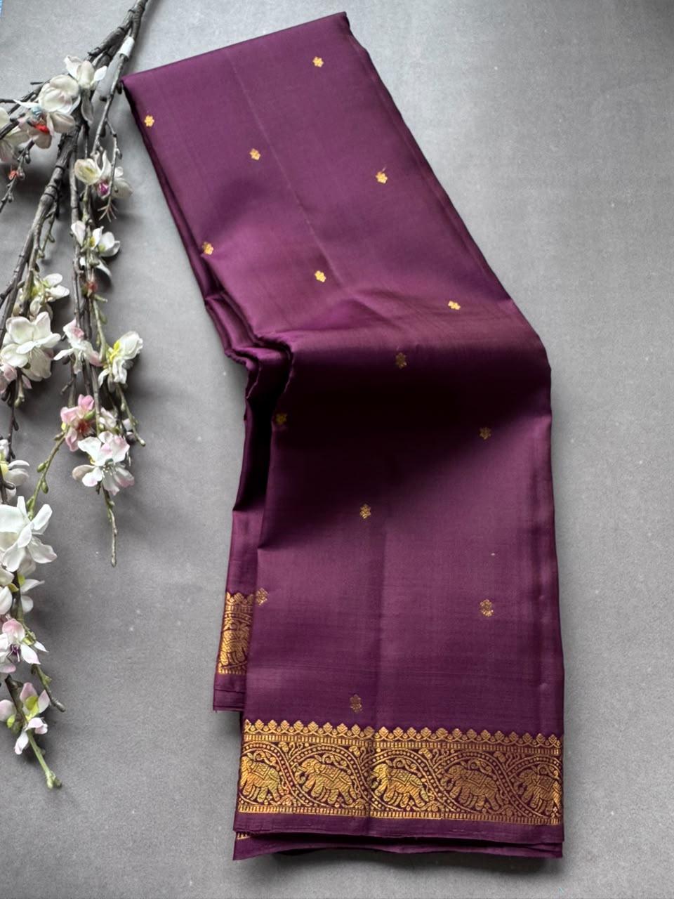 Wine Pure Kanchi Silk Saree 108