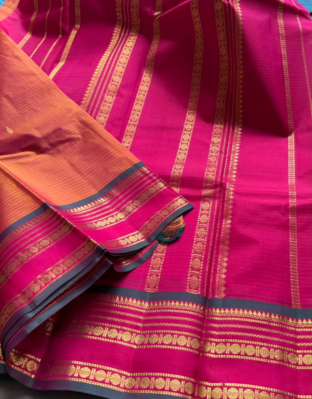 Pink Stripes Pure Kanchi Silk Saree 108