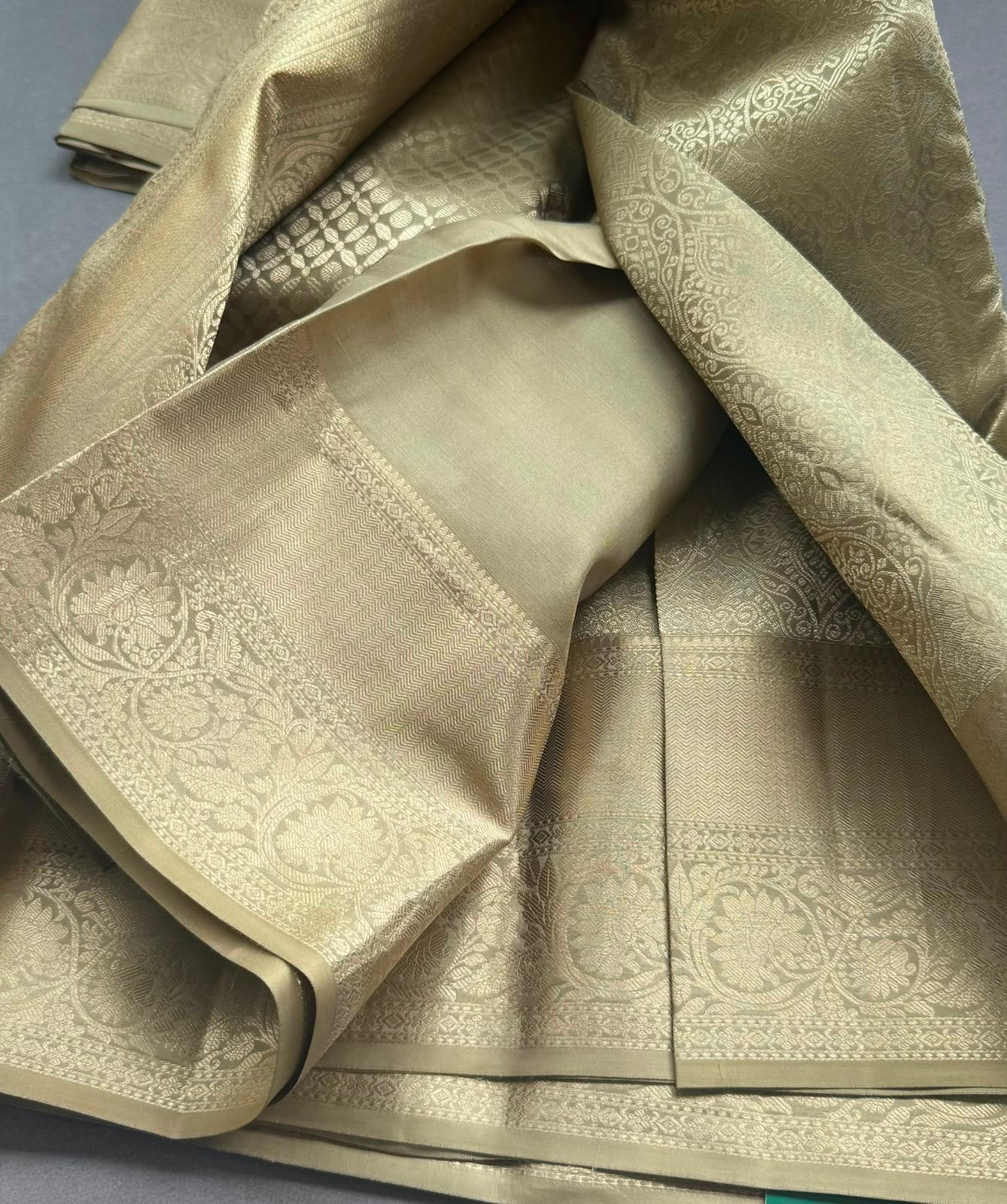 Olive Gold Pure Kanchi Tissue Silk Saree 108