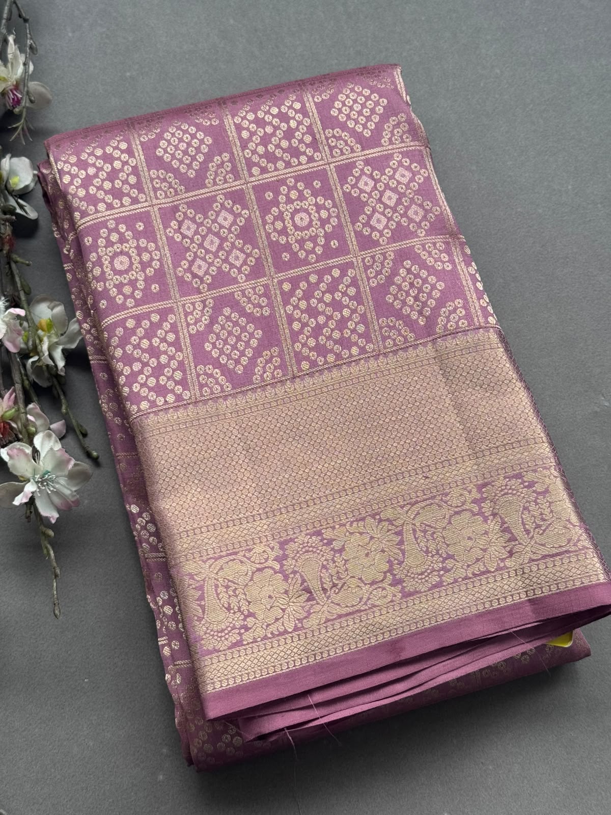 Mauve Pure Kanchi Tissue Silk Saree 108