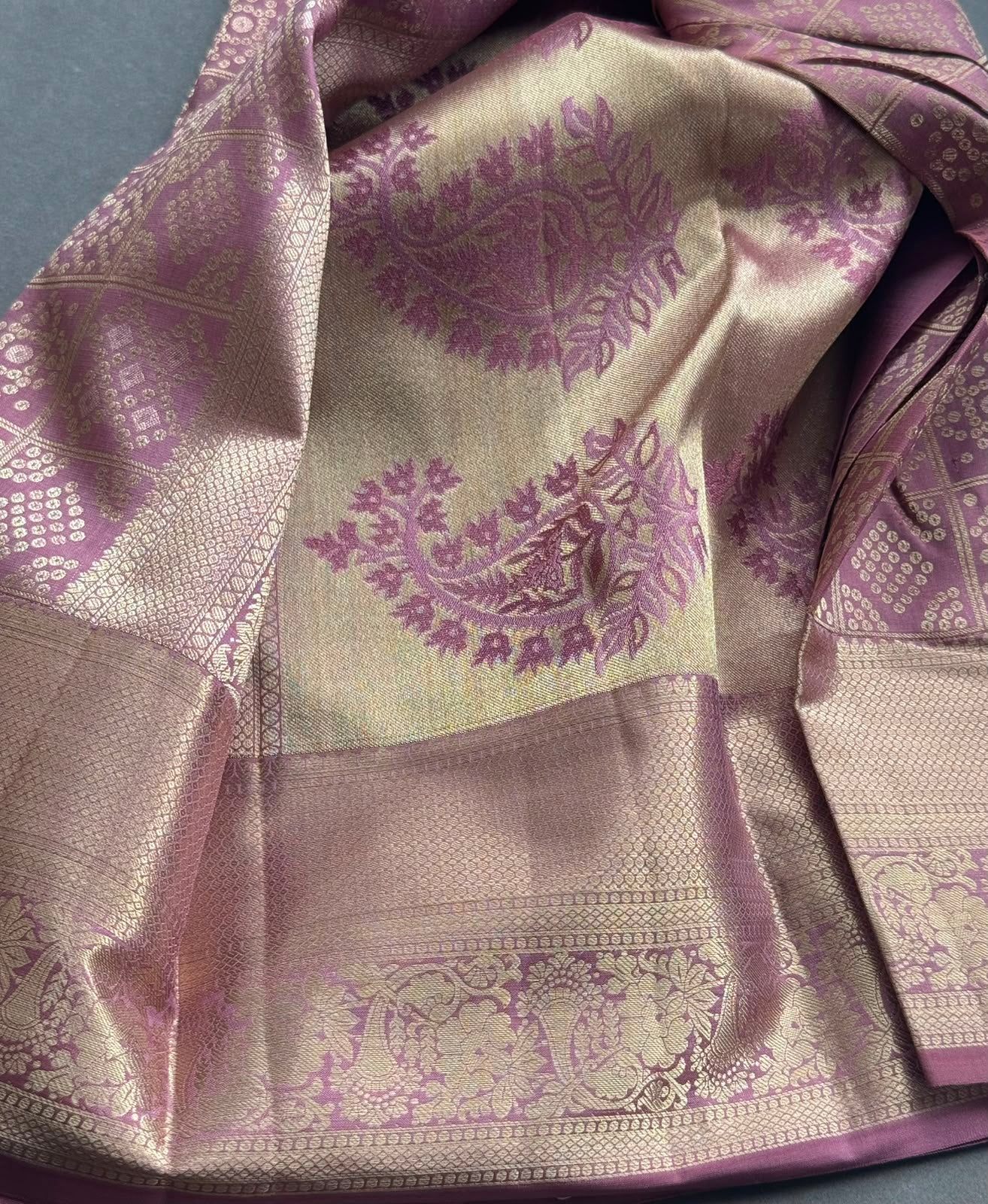 Mauve Pure Kanchi Tissue Silk Saree 108