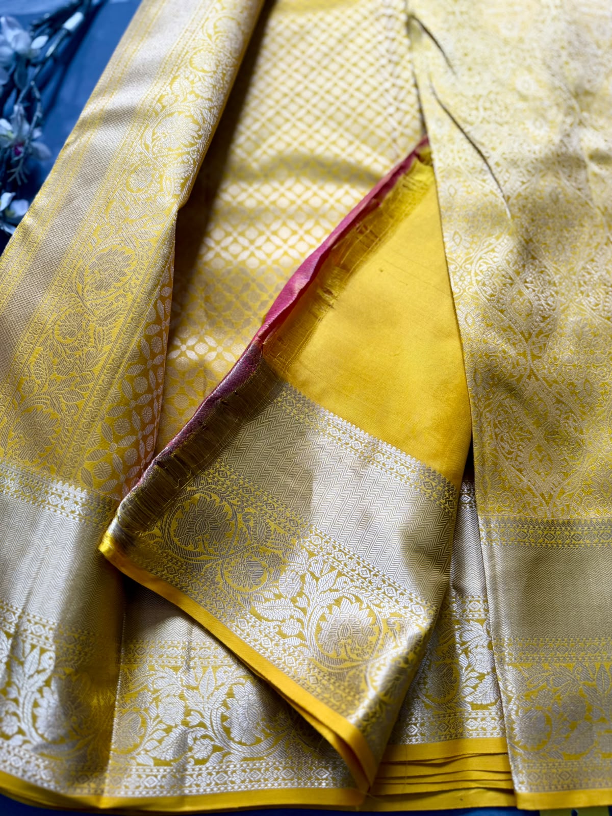 Yellow Pure Kanchi Tissue Silk Saree 108