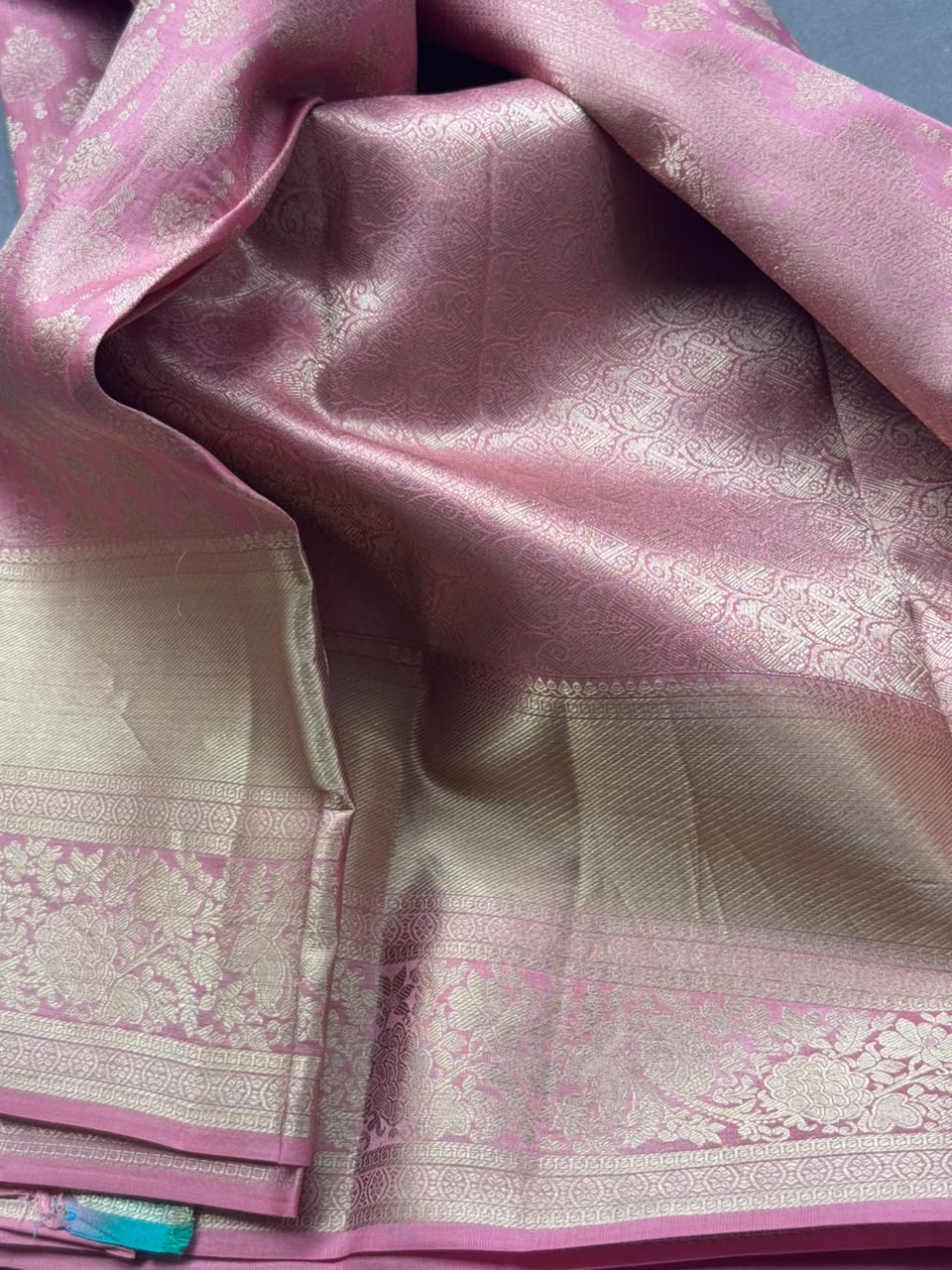 Pastel Pink Pure Kanchi Tissue Silk Saree 108