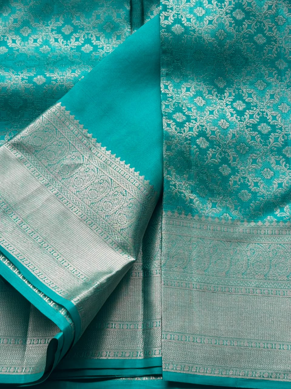 Sea Green Pure Kanchi Tissue Silk Saree 108