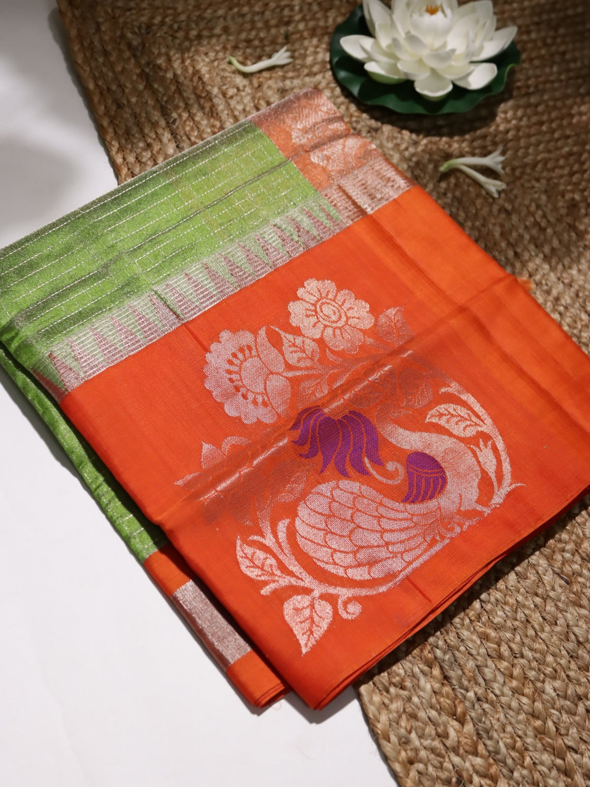 Green Venkatagiri Tissue Silk Saree (Swara)