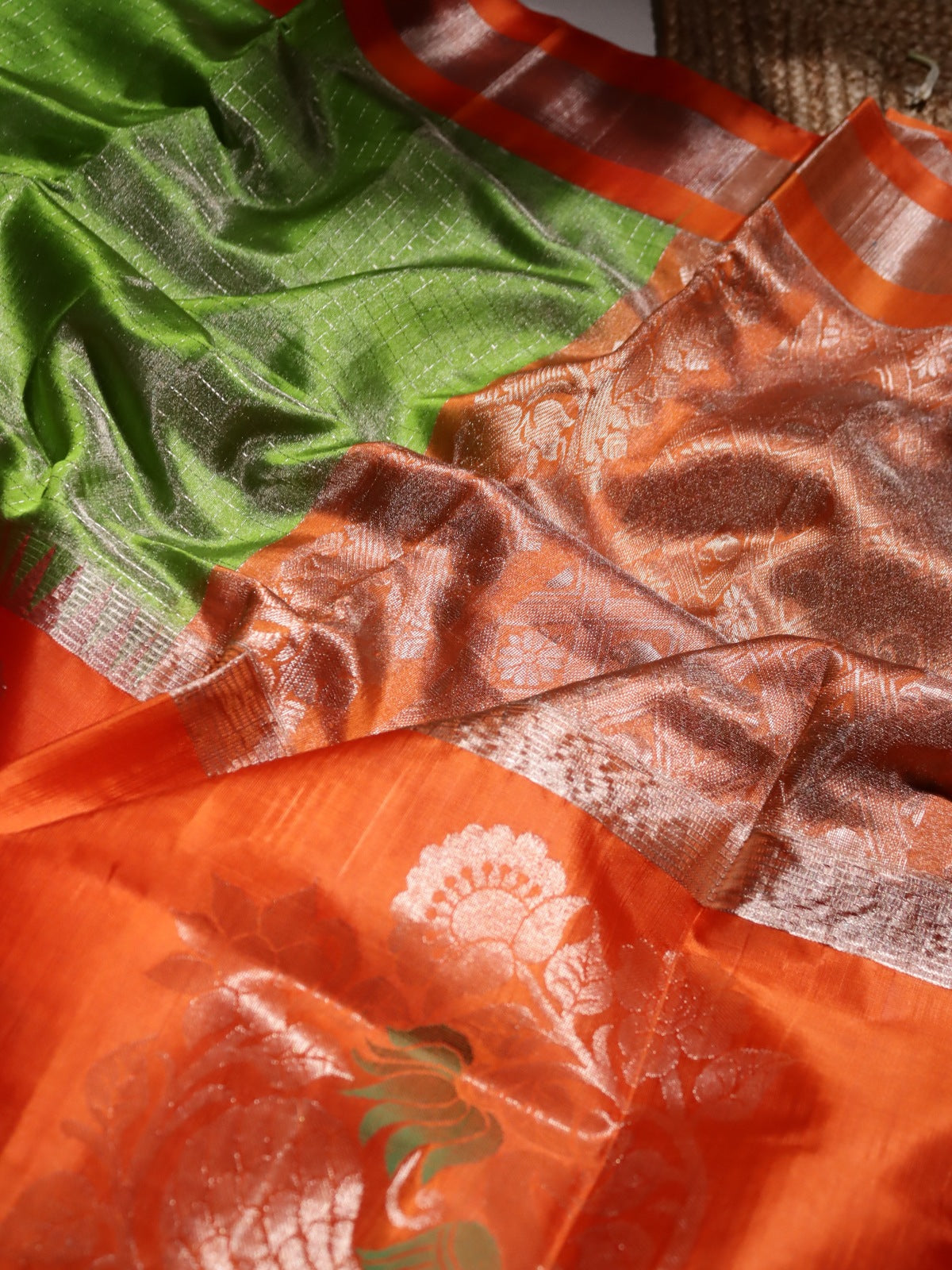 Green Venkatagiri Tissue Silk Saree (Swara)