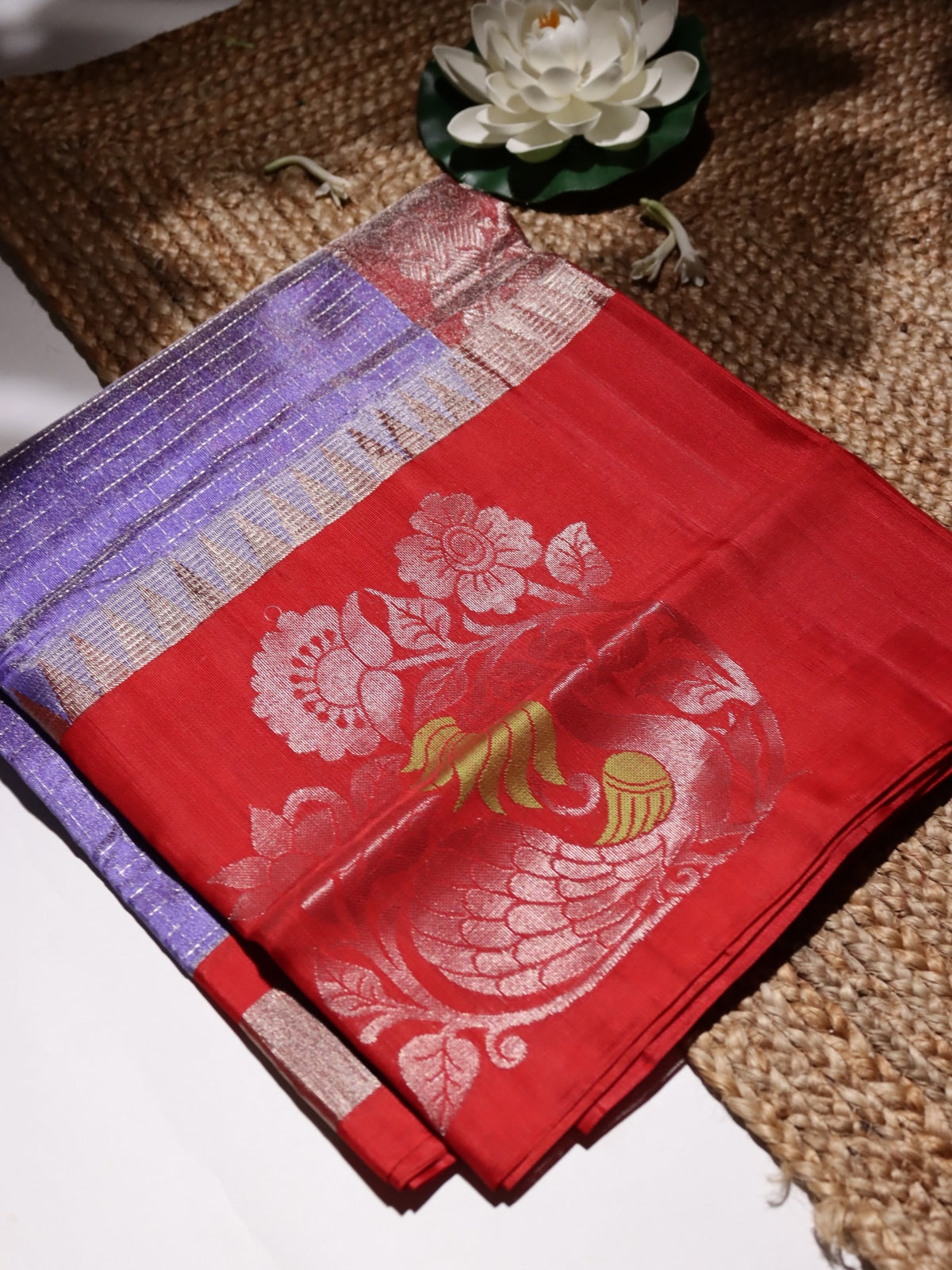 Purple Venkatagiri Tissue Silk Saree (Swara)