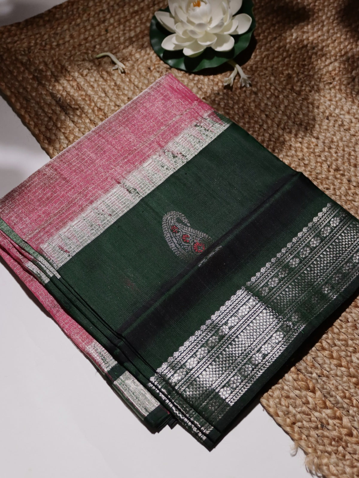Pink Venkatagiri Tissue Silk Saree (Swara)
