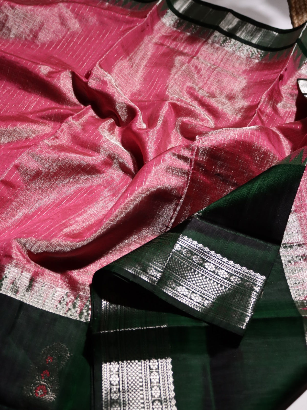 Pink Venkatagiri Tissue Silk Saree (Swara)