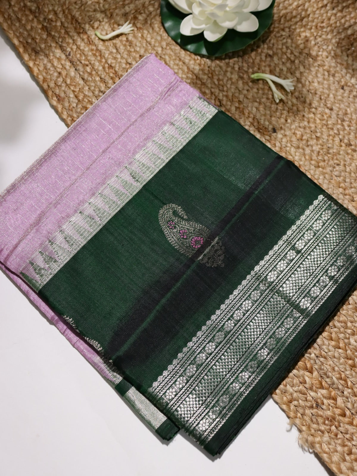 Mauve Venkatagiri Tissue Silk Saree (Swara)