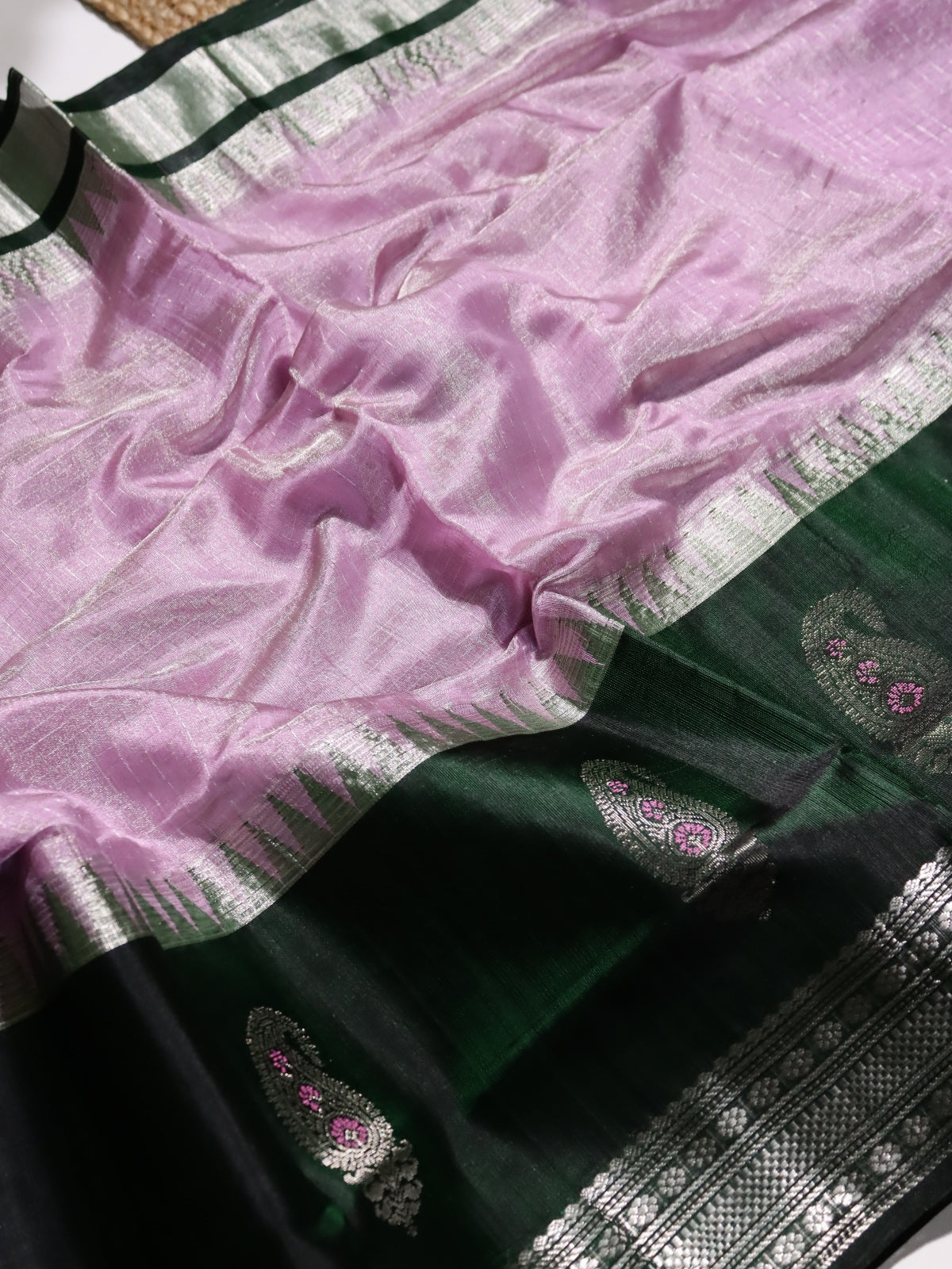 Mauve Venkatagiri Tissue Silk Saree (Swara)