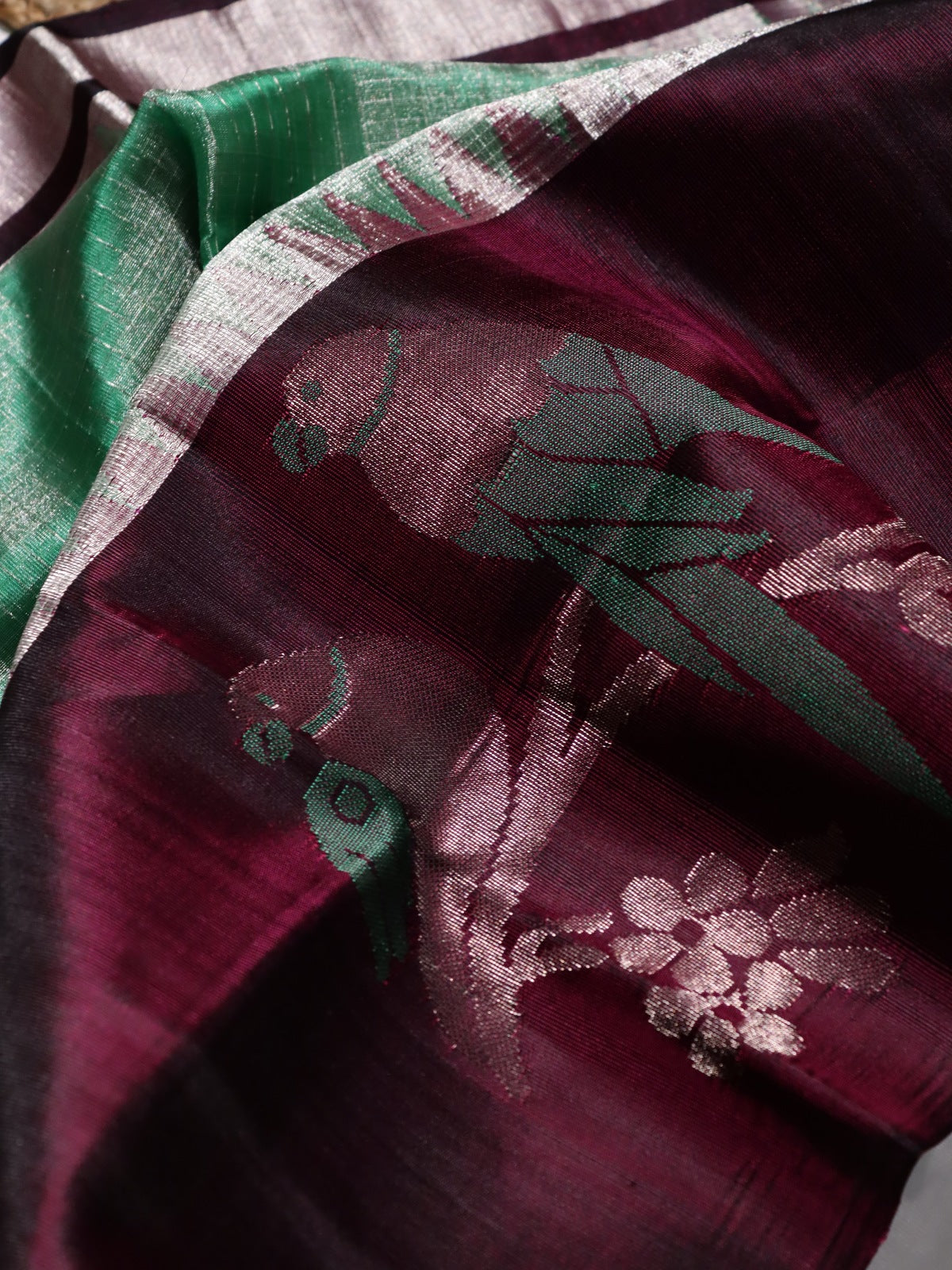 Green Venkatagiri Tissue Silk Saree (Swara)