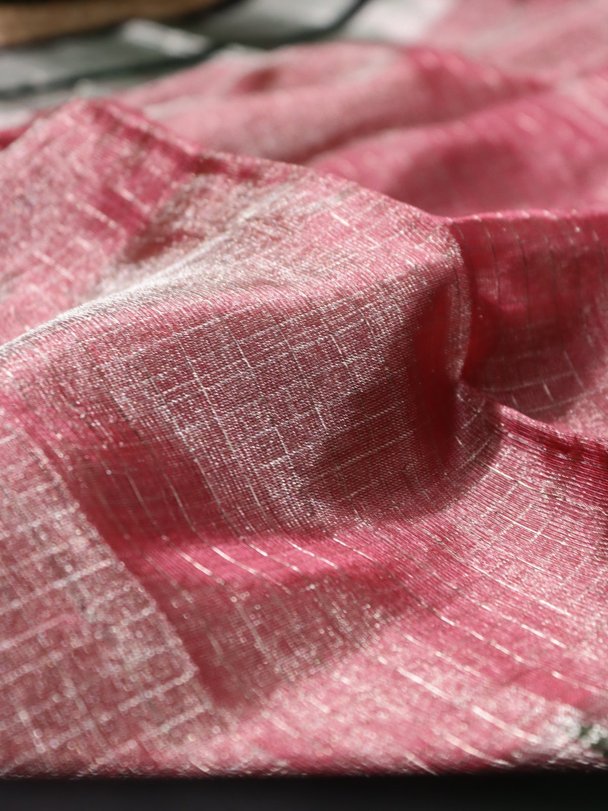 Pink Venkatagiri Tissue Silk Saree (Swara)