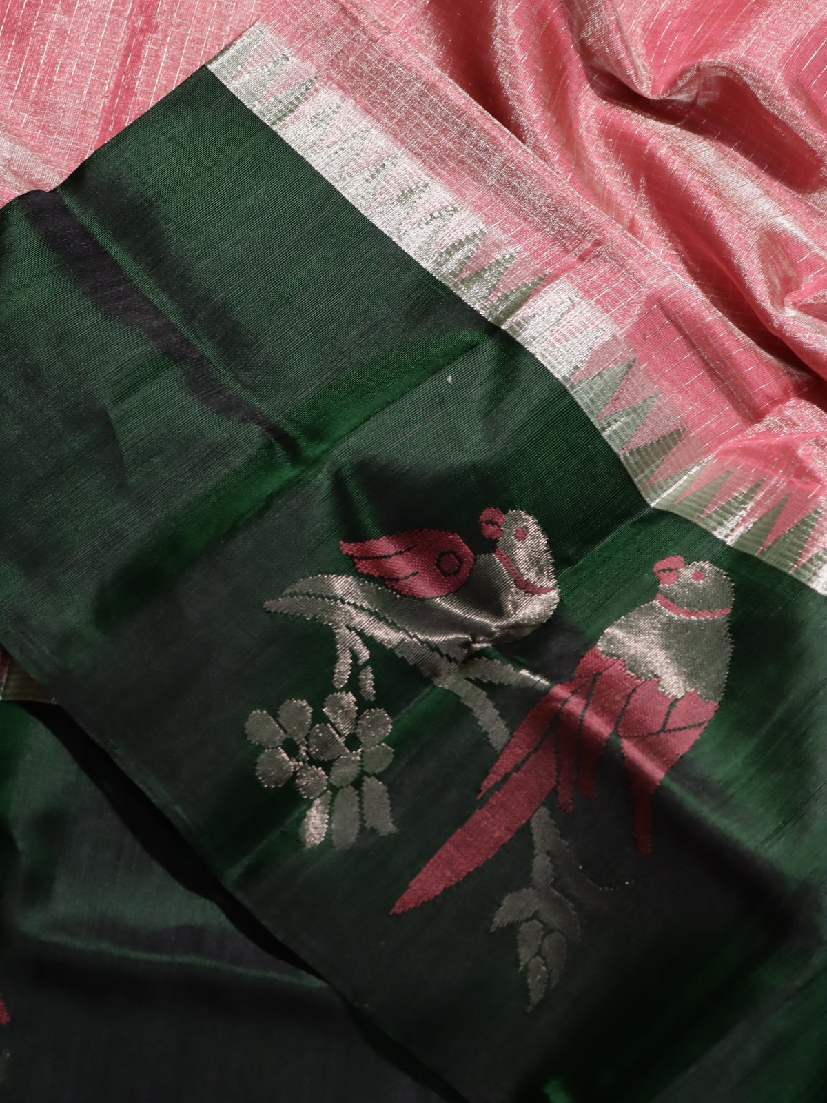 Pink Venkatagiri Tissue Silk Saree (Swara)