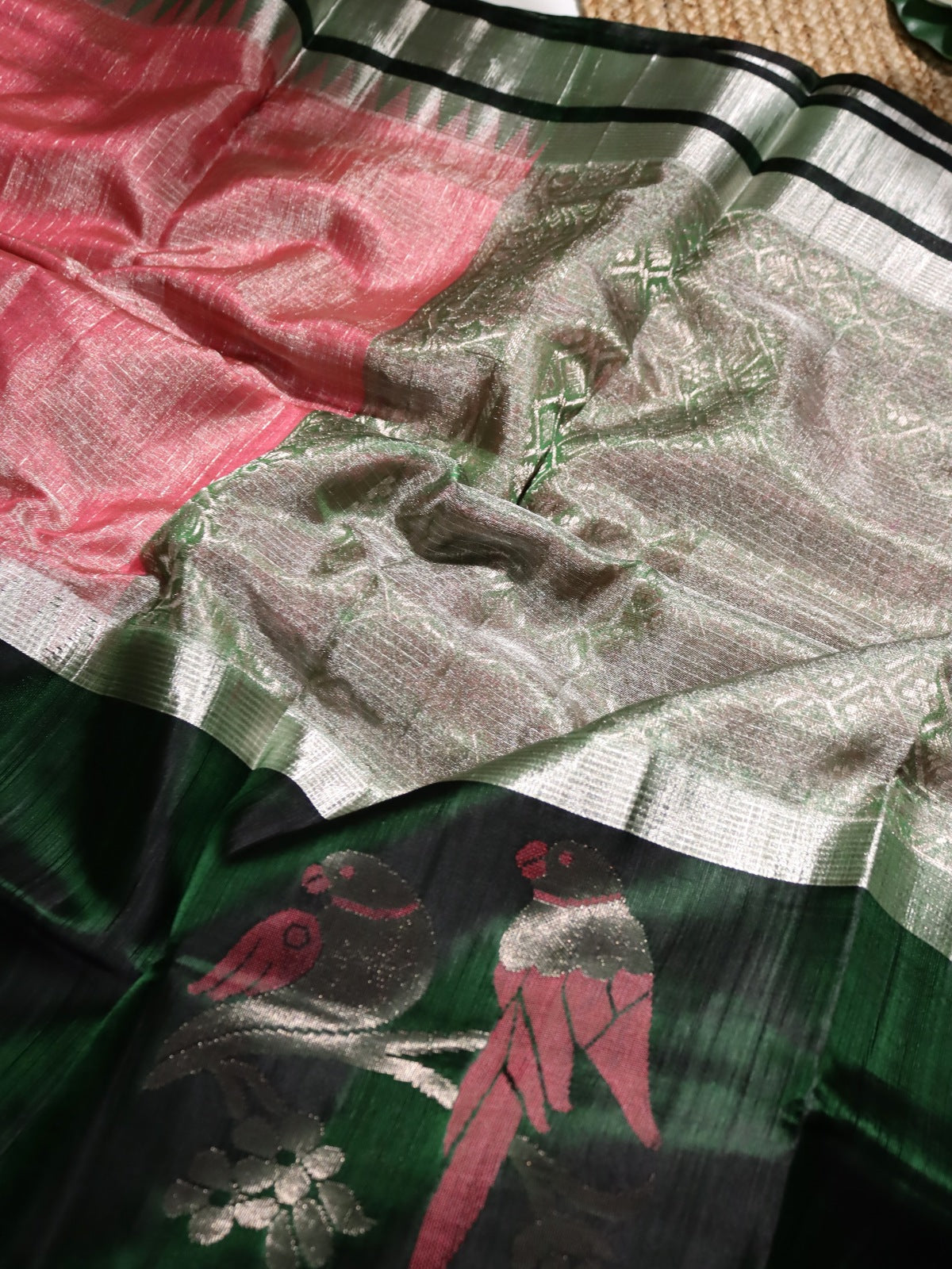 Pink Venkatagiri Tissue Silk Saree (Swara)