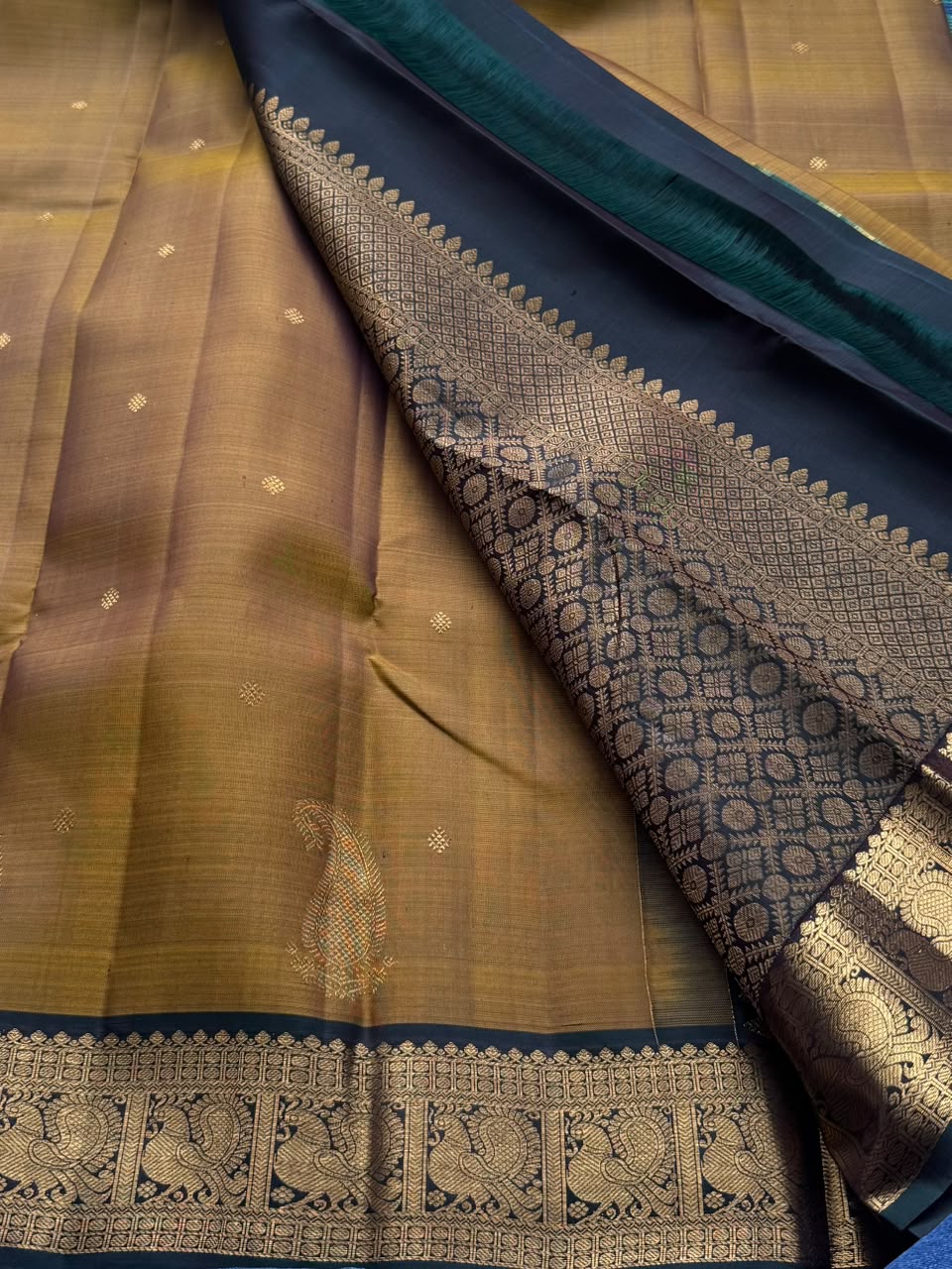 Mustard Pure Kanchi Silk Saree 108