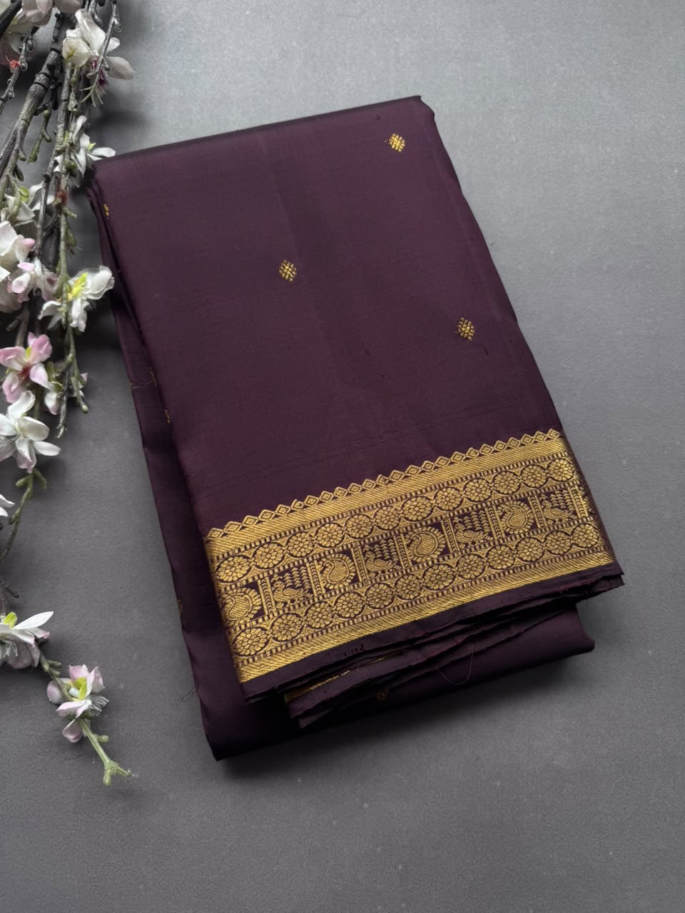 Brown Pure Kanchi Silk Saree 108