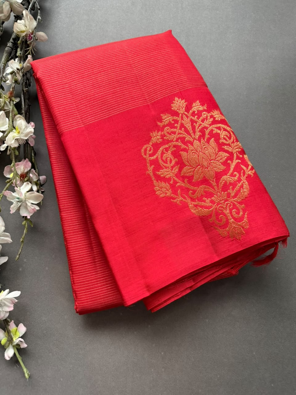 Red Pure Kanchi Silk Saree 108