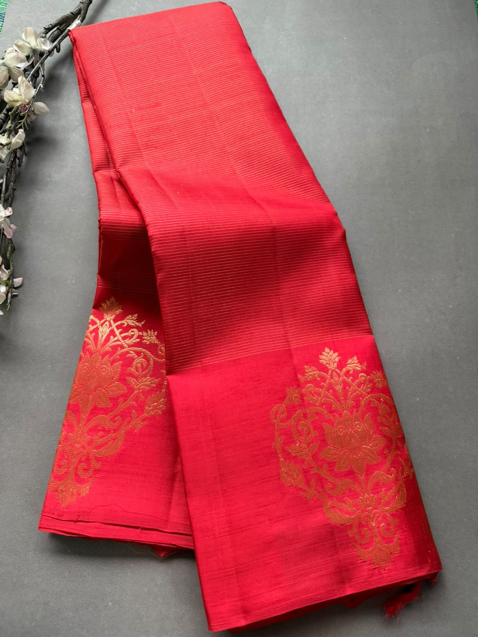 Red Pure Kanchi Silk Saree 108