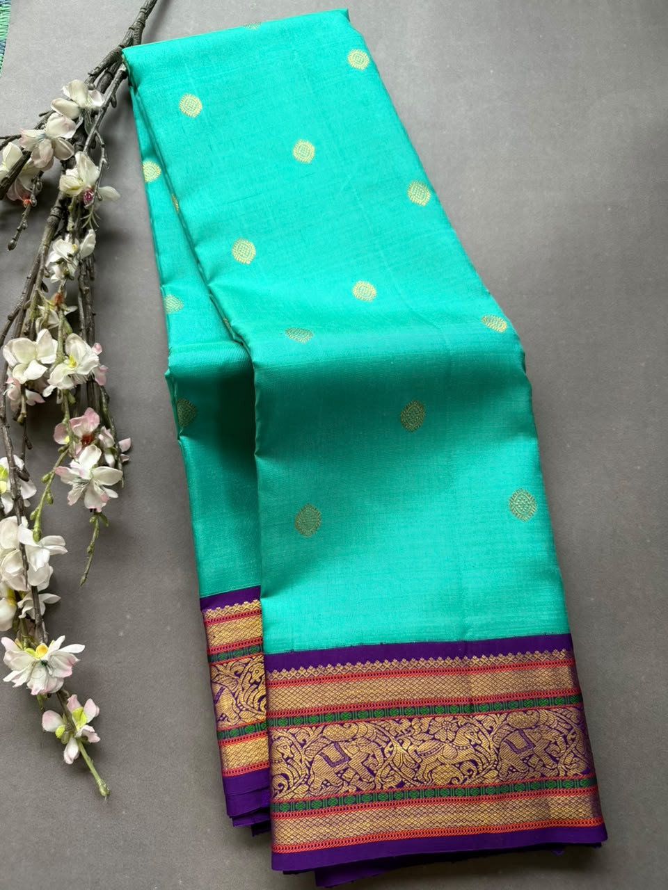 Distemper Pure Kanchi Silk Saree 108