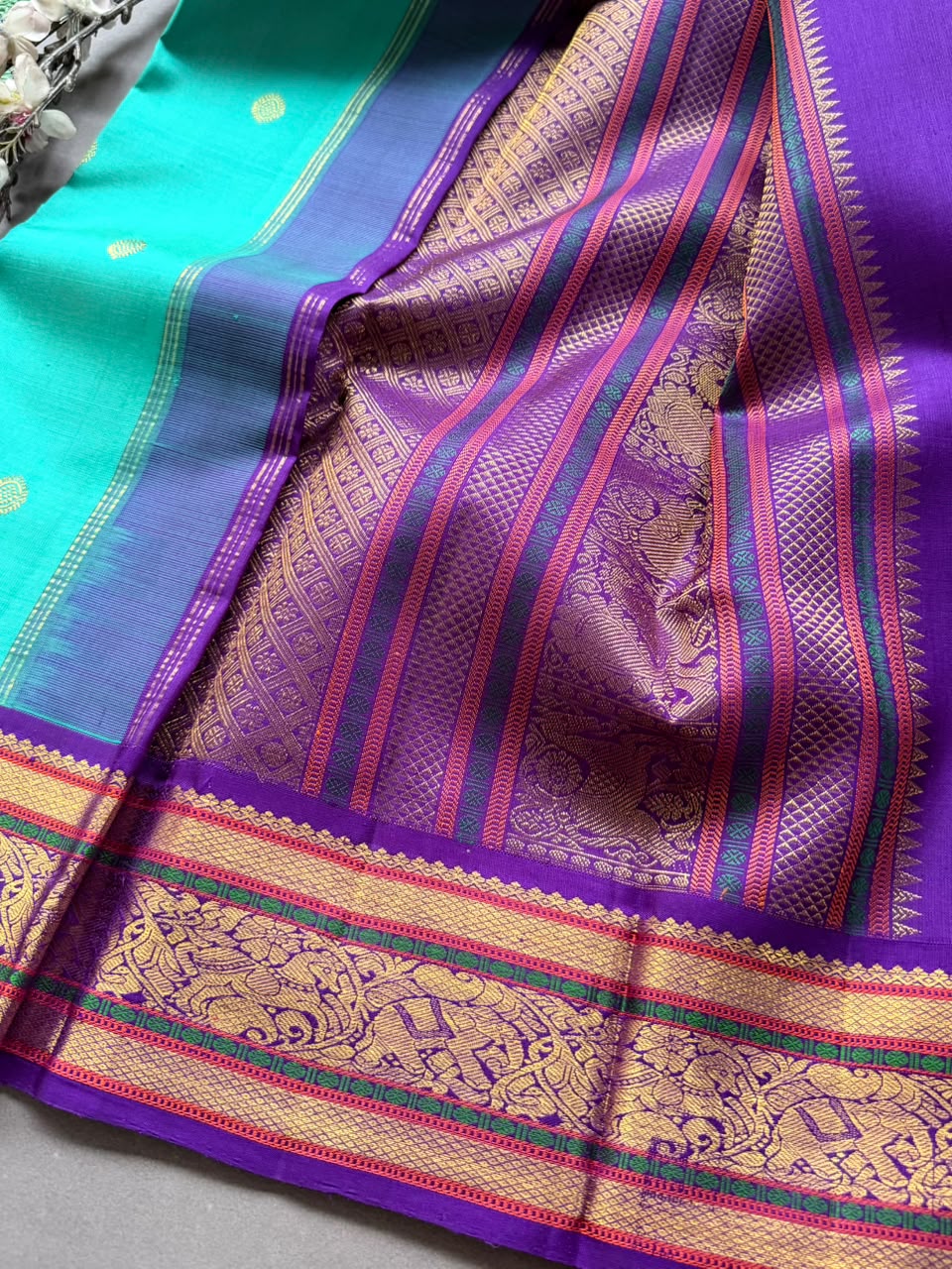 Distemper Pure Kanchi Silk Saree 108