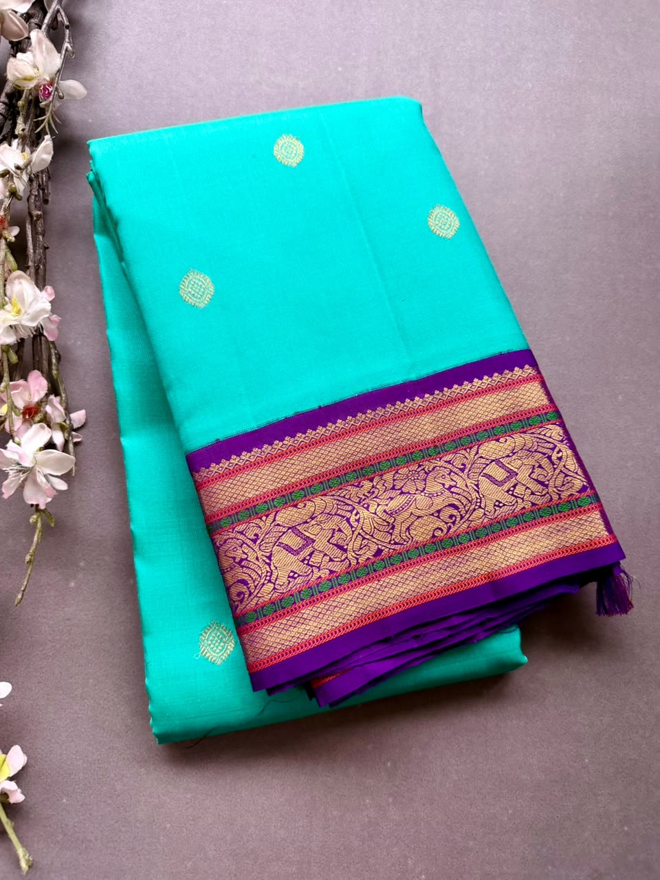 Distemper Pure Kanchi Silk Saree 108