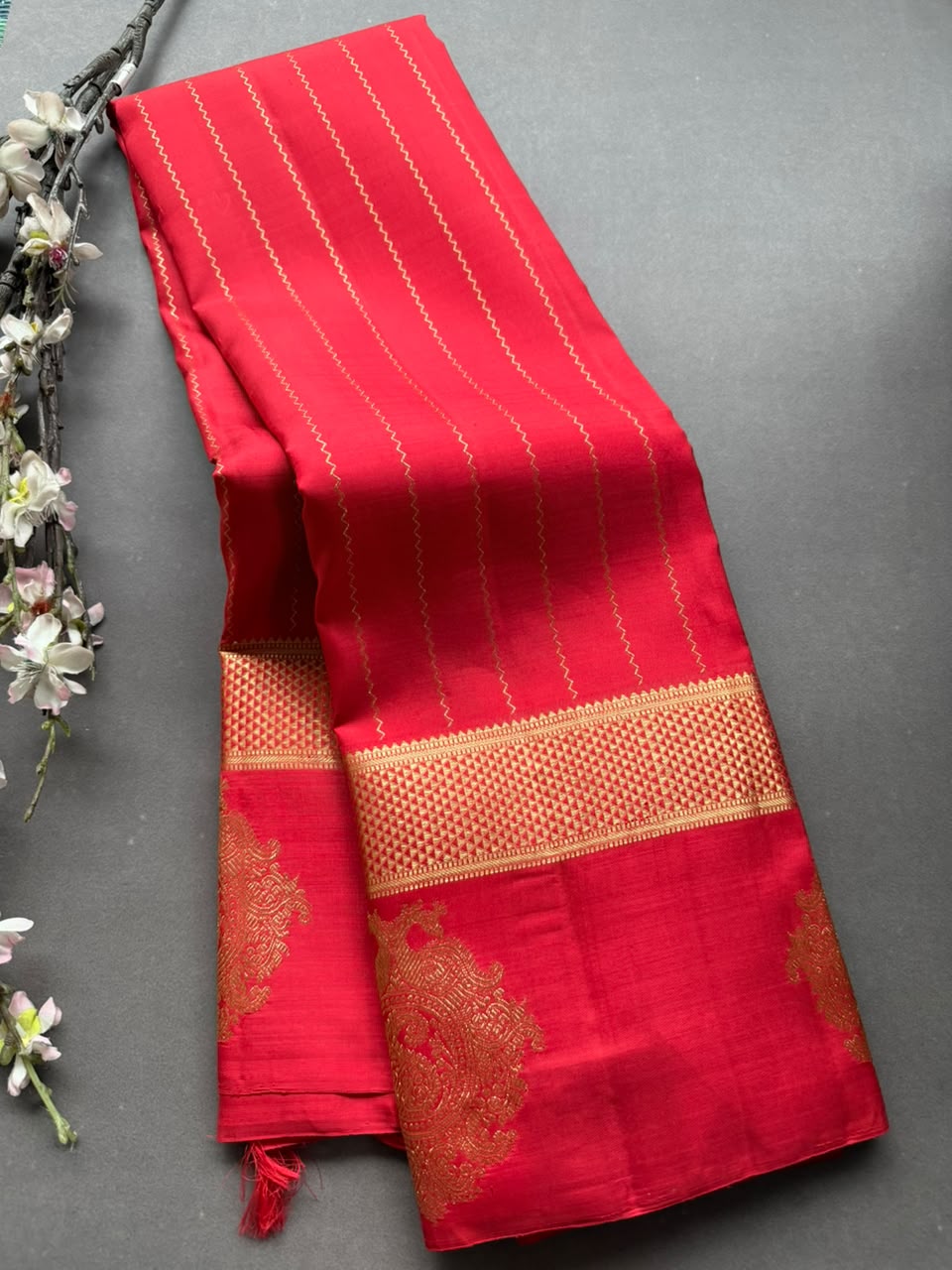 Red Pure Kanchi Silk Saree 108