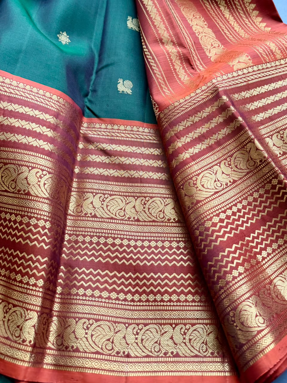 Bottle Green Pure Kanchi Silk Saree 108