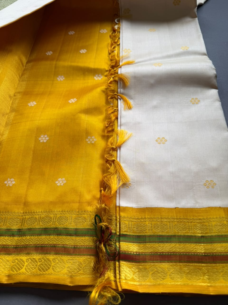 Cream Pure Kanchi Silk Saree 108
