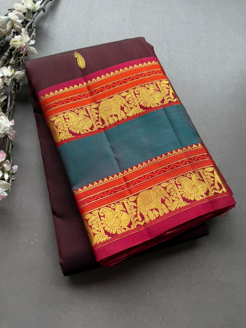 Maroon Pure Kanchi Silk Saree 108