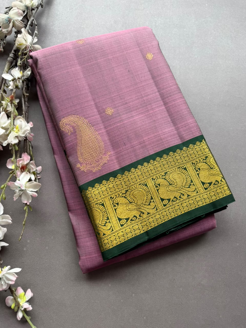 Mauve Pure Kanchi Silk Saree 108