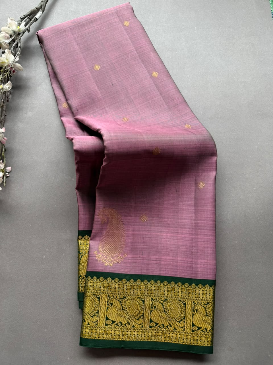 Mauve Pure Kanchi Silk Saree 108