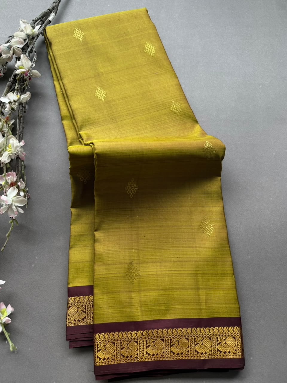 Mehandi Green Pure Kanchi Silk Saree 108