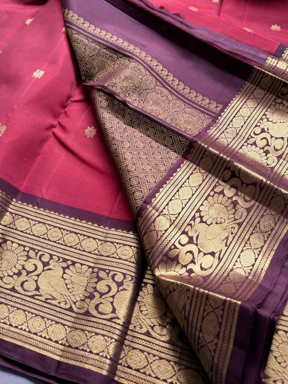 Maroon Pure Kanchi Silk Saree 108