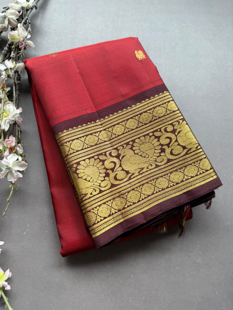 Maroon Pure Kanchi Silk Saree 108