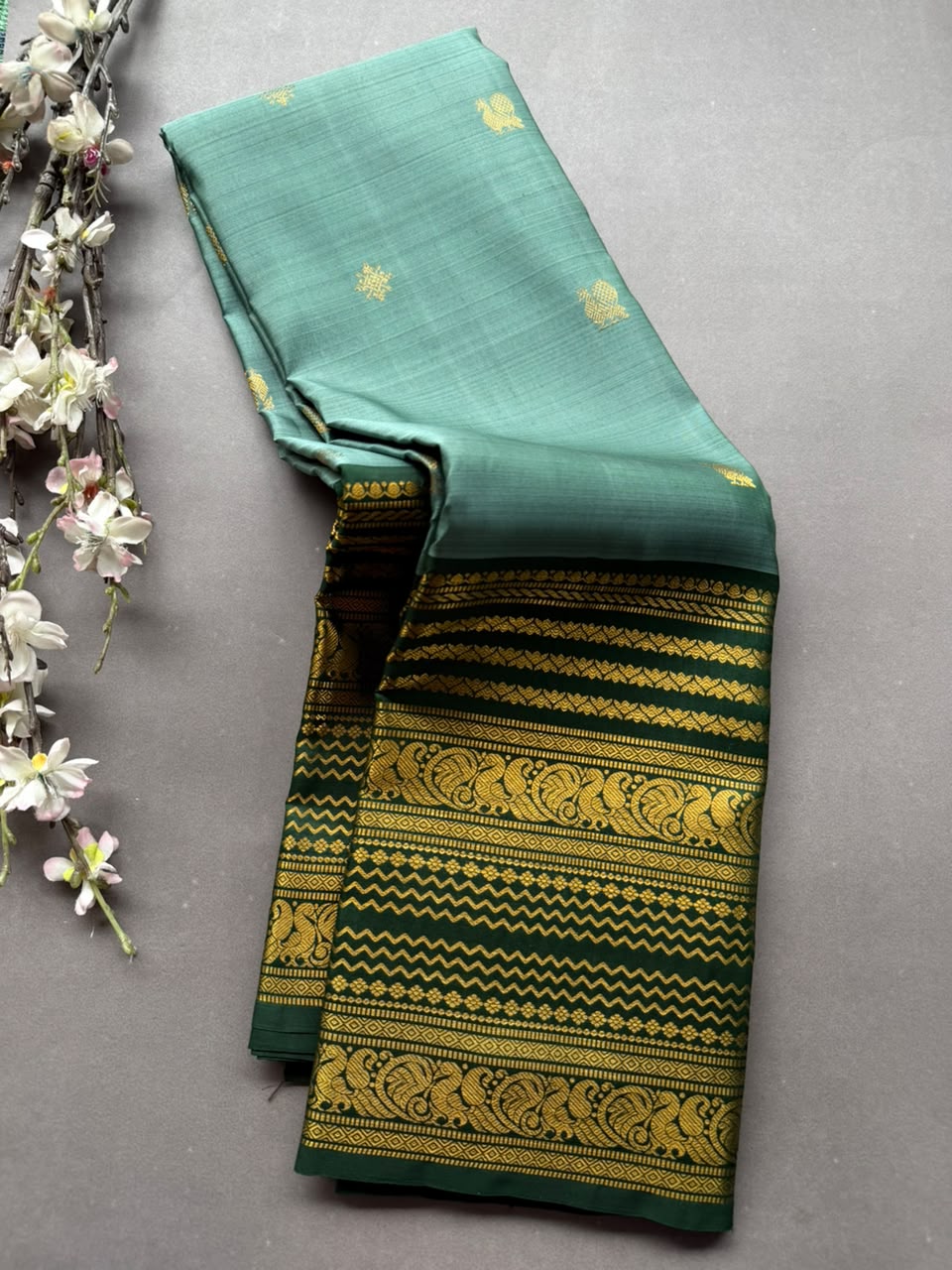 Pastel Green Pure Kanchi Silk Saree 108