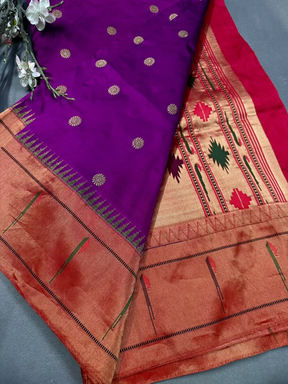 Purple Pure Paithani Silk Saree (Swara)